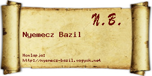 Nyemecz Bazil névjegykártya